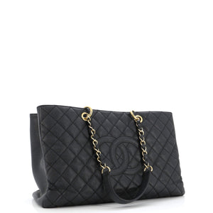 Grand Shopping Tote Quilted Caviar XL
