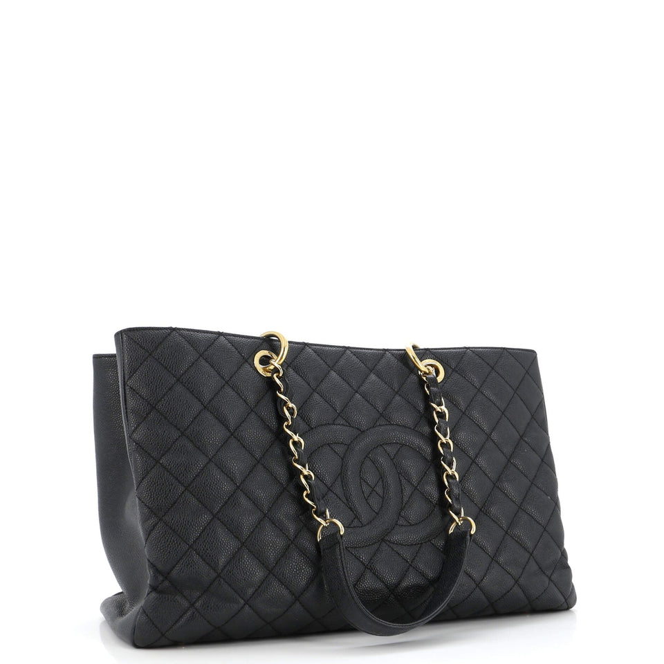 Grand Shopping Tote Quilted Caviar XL