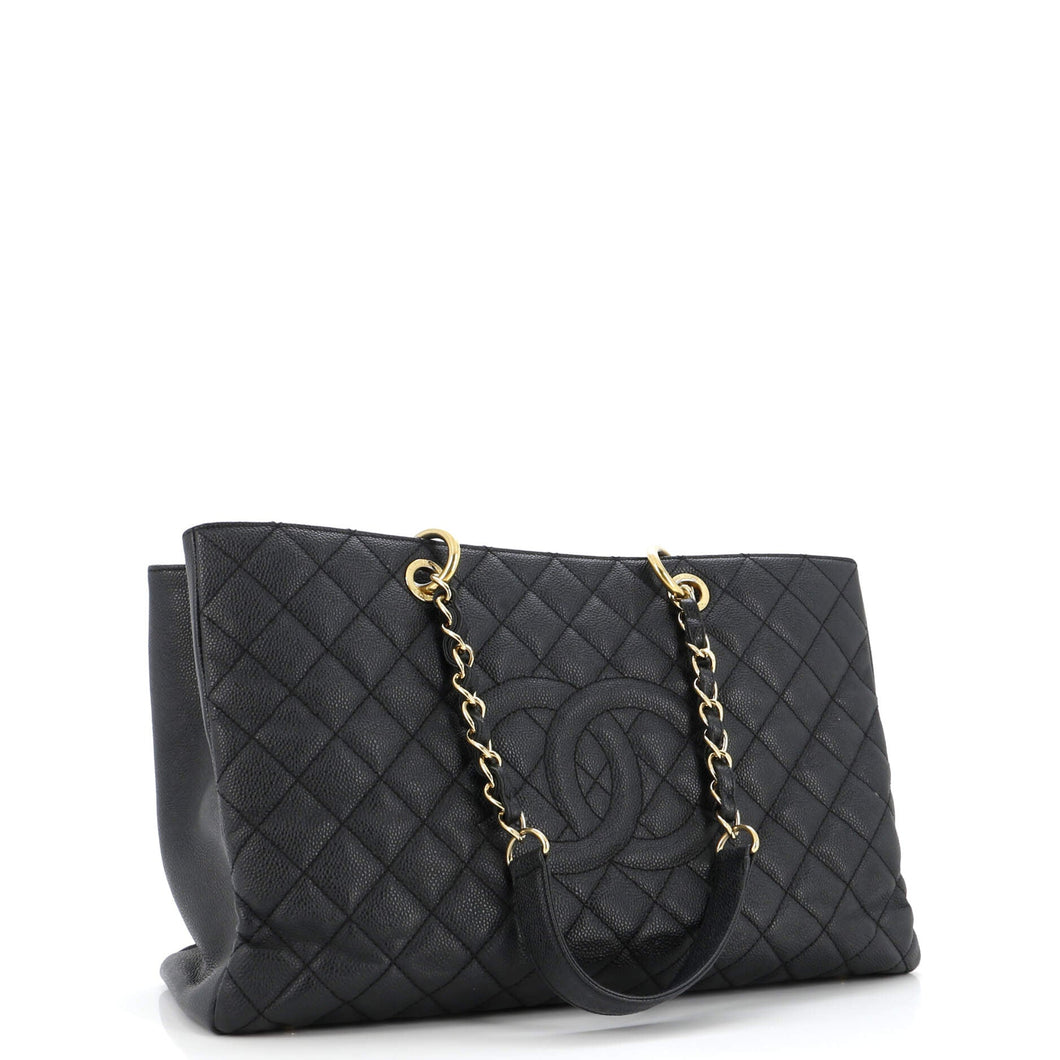 Grand Shopping Tote Quilted Caviar XL
