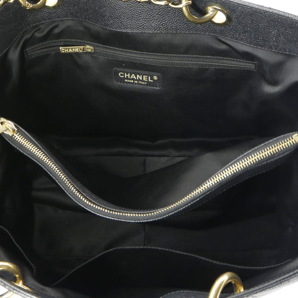 Grand Shopping Tote Quilted Caviar XL