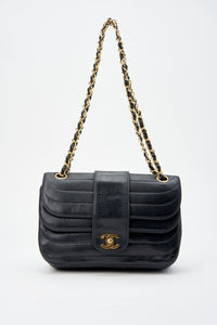 Chanel Vintage Black Single Flap with 24k gold plated hardware