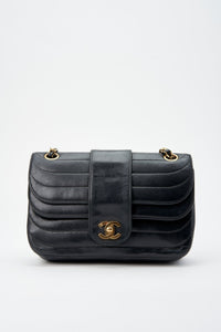 Chanel Vintage Black Single Flap with 24k gold plated hardware