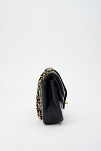 Chanel Vintage Black Single Flap with 24k gold plated hardware