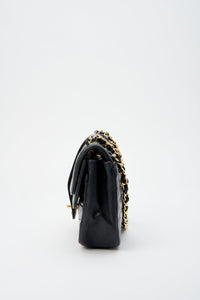 Chanel Vintage Black Single Flap with 24k gold plated hardware