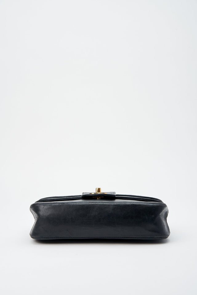 Chanel Vintage Black Single Flap with 24k gold plated hardware