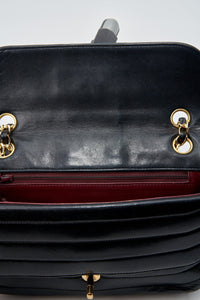 Chanel Vintage Black Single Flap with 24k gold plated hardware