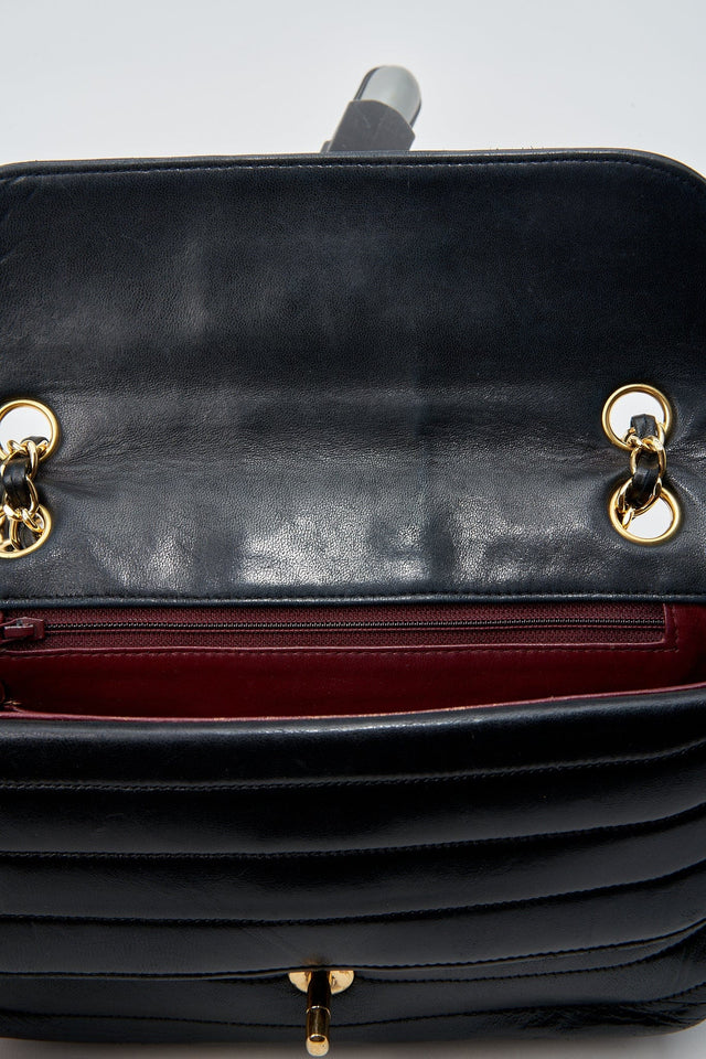 Chanel Vintage Black Single Flap with 24k gold plated hardware