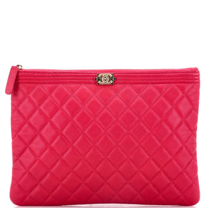Boy O Case Clutch Quilted Caviar Medium