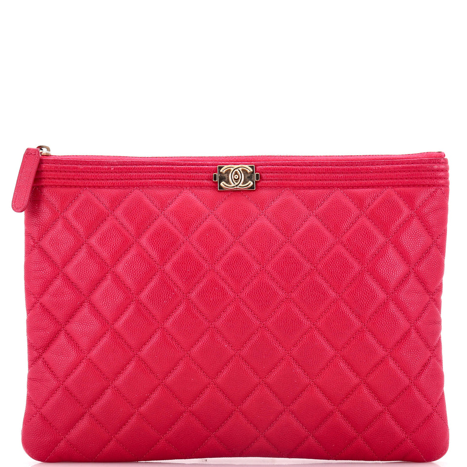 Boy O Case Clutch Quilted Caviar Medium