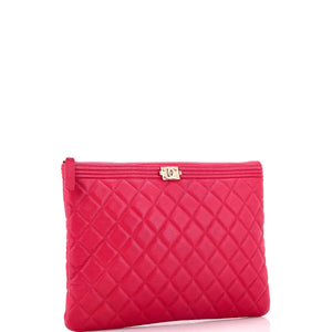 Boy O Case Clutch Quilted Caviar Medium