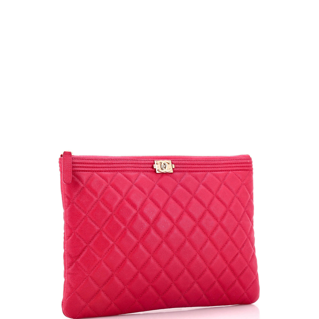 Boy O Case Clutch Quilted Caviar Medium