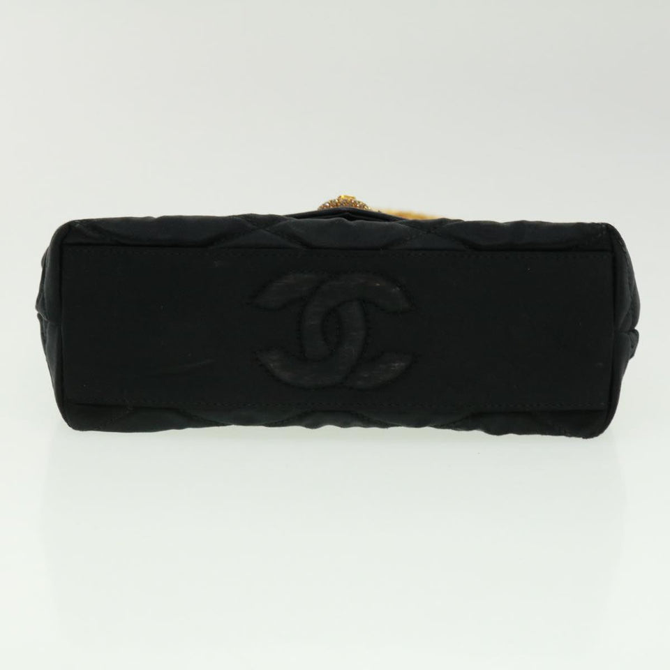 CHANEL Matelasse Chain stone Shoulder Bag Black CC  32695A