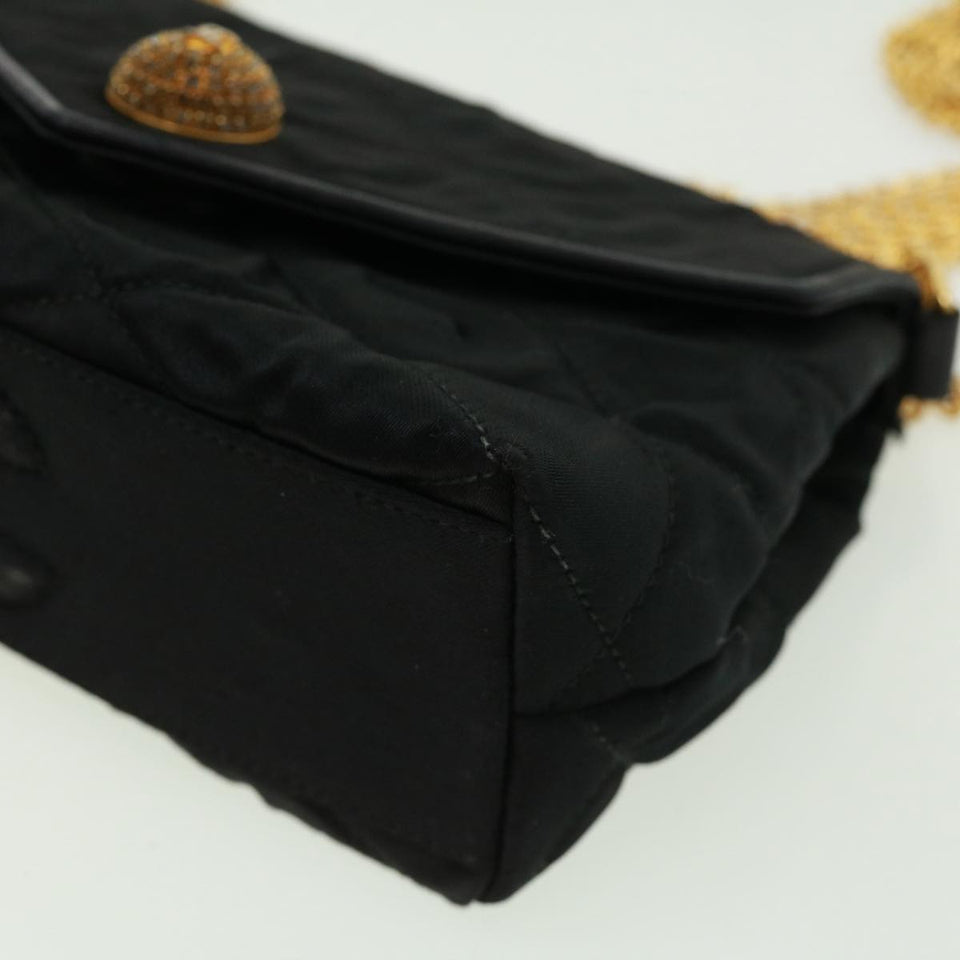 CHANEL Matelasse Chain stone Shoulder Bag Black CC  32695A