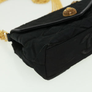 CHANEL Matelasse Chain stone Shoulder Bag Black CC  32695A