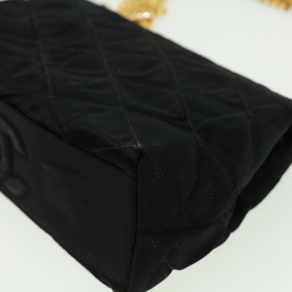 CHANEL Matelasse Chain stone Shoulder Bag Black CC  32695A