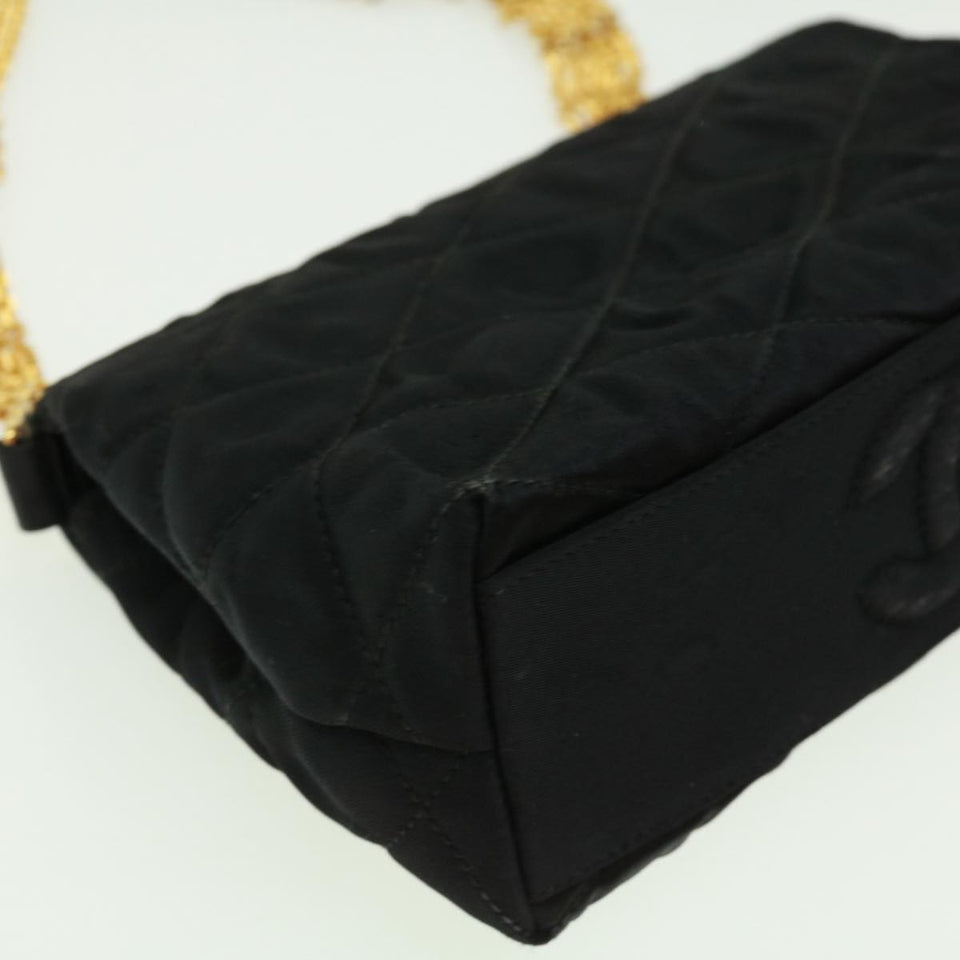CHANEL Matelasse Chain stone Shoulder Bag Black CC  32695A