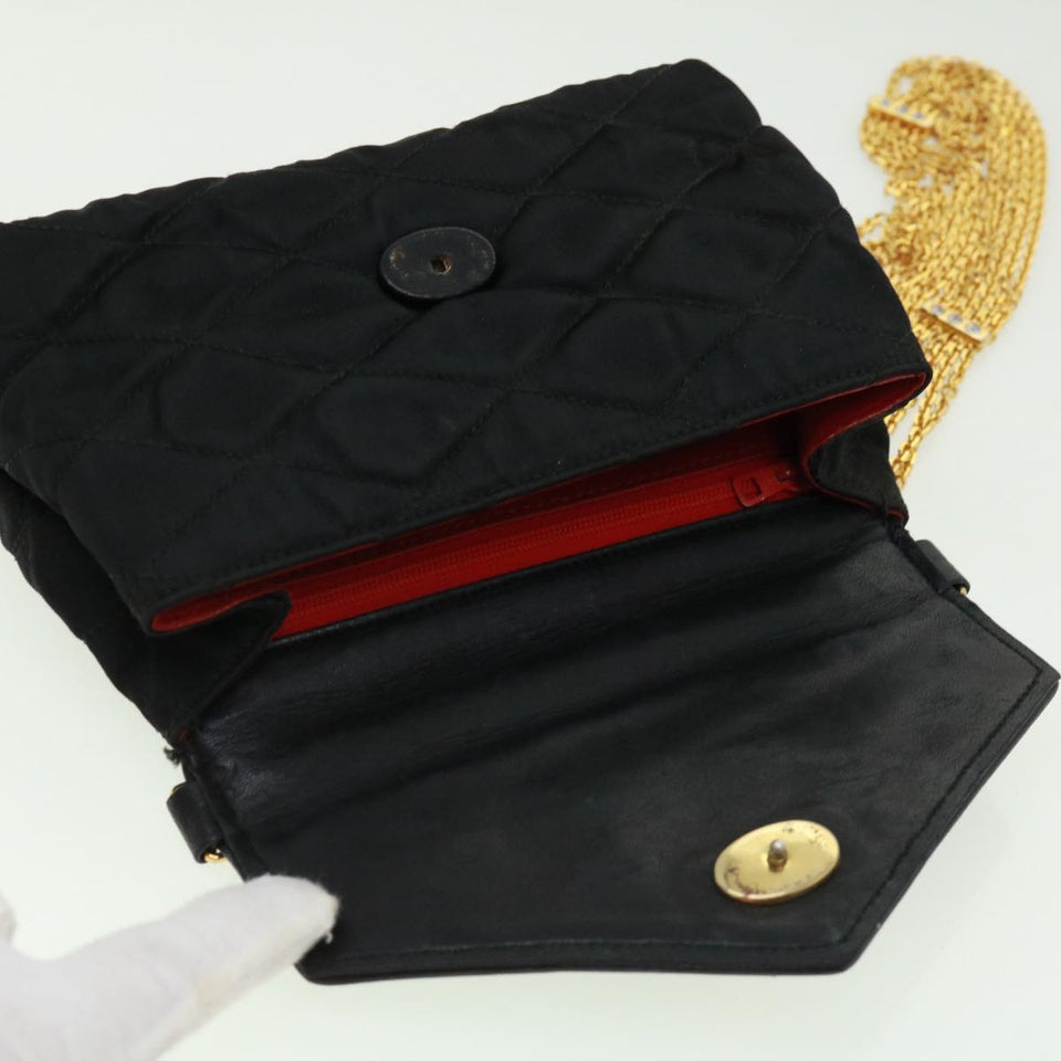 CHANEL Matelasse Chain stone Shoulder Bag Black CC  32695A