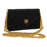CHANEL Matelasse Chain stone Shoulder Bag Black CC  32695A