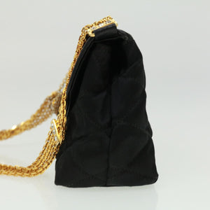 CHANEL Matelasse Chain stone Shoulder Bag Black CC  32695A