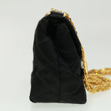 CHANEL Matelasse Chain stone Shoulder Bag Black CC  32695A