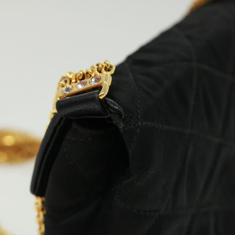 CHANEL Matelasse Chain stone Shoulder Bag Black CC  32695A