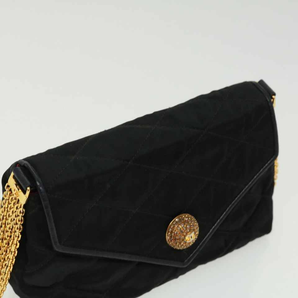 CHANEL Matelasse Chain stone Shoulder Bag Black CC  32695A