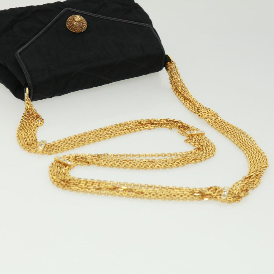CHANEL Matelasse Chain stone Shoulder Bag Black CC  32695A