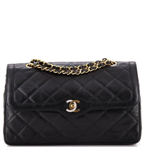Vintage Two Tone CC Flap Bag Quilted Lambskin Medium