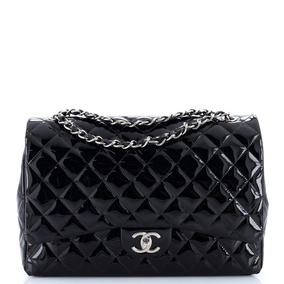 Classic Double Flap Bag Quilted Patent Maxi