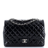 Classic Double Flap Bag Quilted Patent Maxi