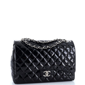Classic Double Flap Bag Quilted Patent Maxi