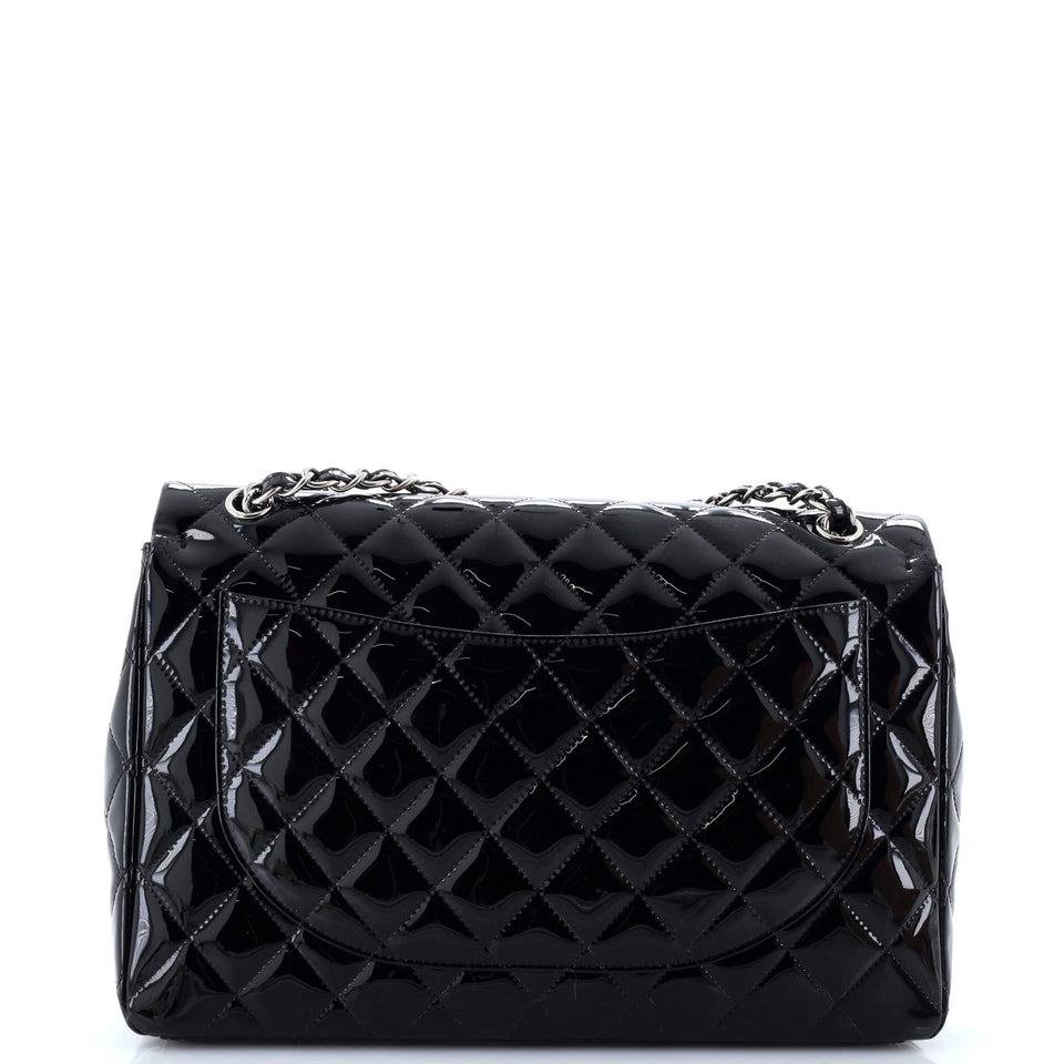 Classic Double Flap Bag Quilted Patent Maxi