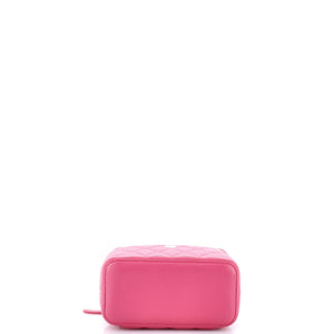 Classic Vanity Case with Chain Quilted Caviar Small