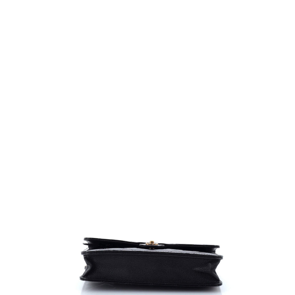 CC Eyelet Wallet on Chain Quilted Patent