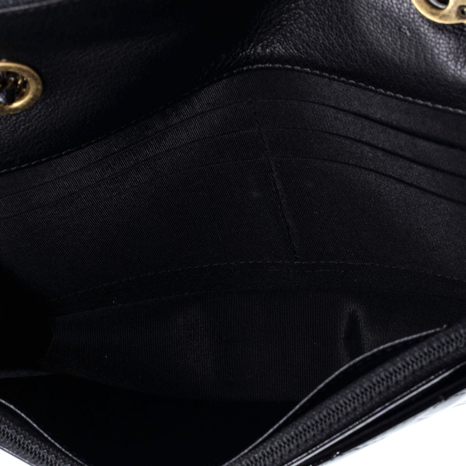 CC Eyelet Wallet on Chain Quilted Patent
