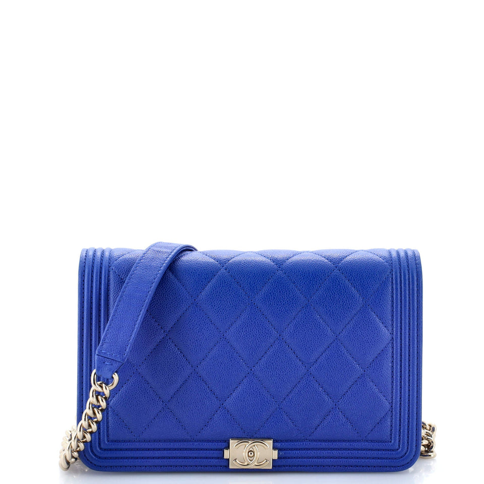 Boy Wallet on Chain Quilted Caviar