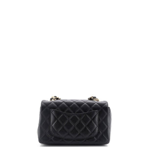 Coco Charms Classic Single Flap Bag Quilted Lambskin Mini
