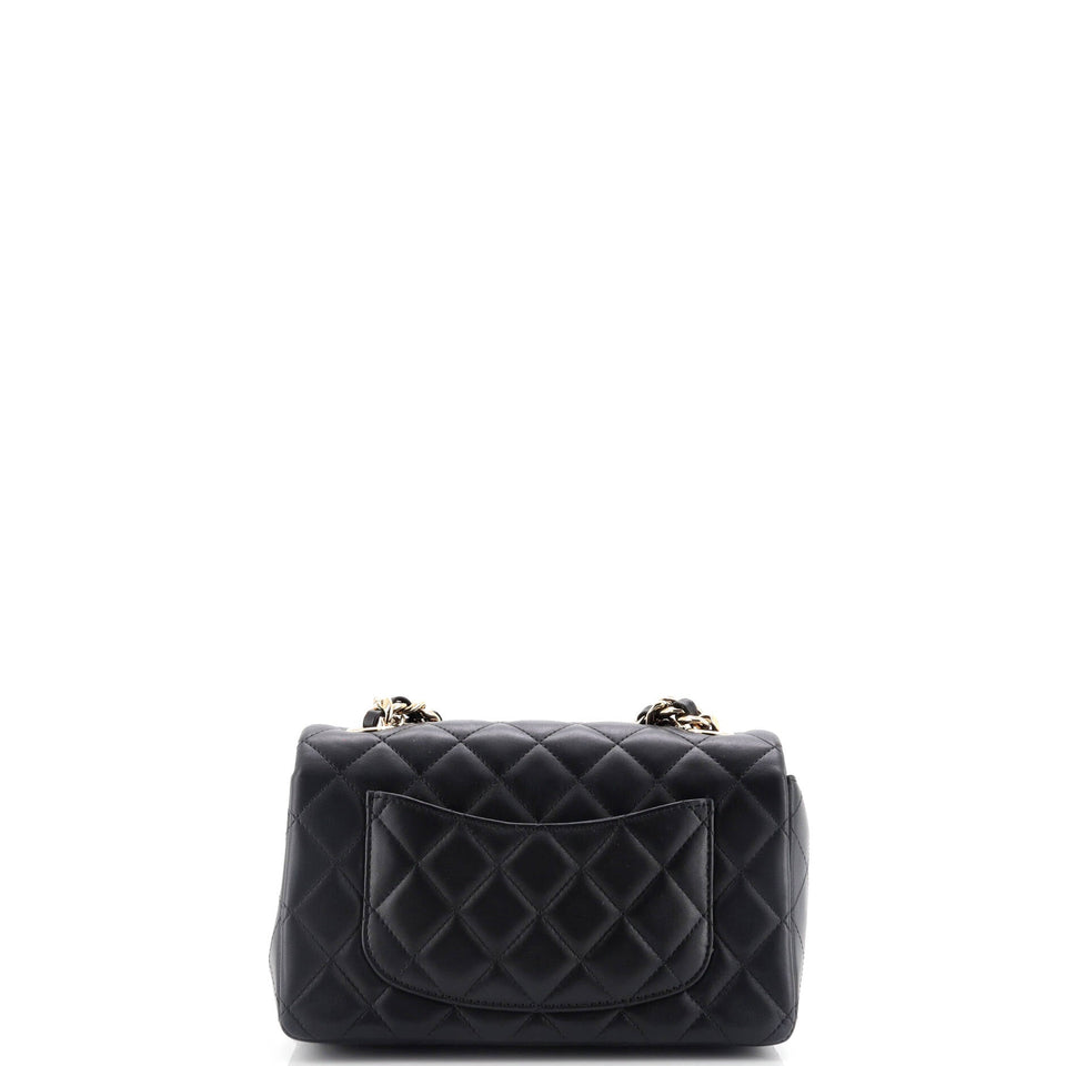 Coco Charms Classic Single Flap Bag Quilted Lambskin Mini