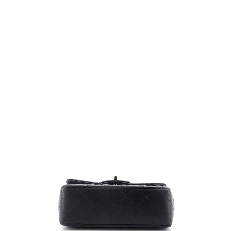 Coco Charms Classic Single Flap Bag Quilted Lambskin Mini
