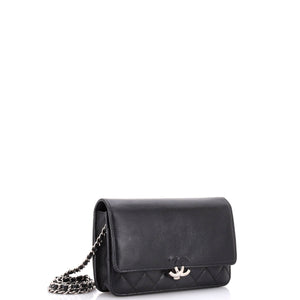 CC Box Wallet on Chain Quilted Calfskin