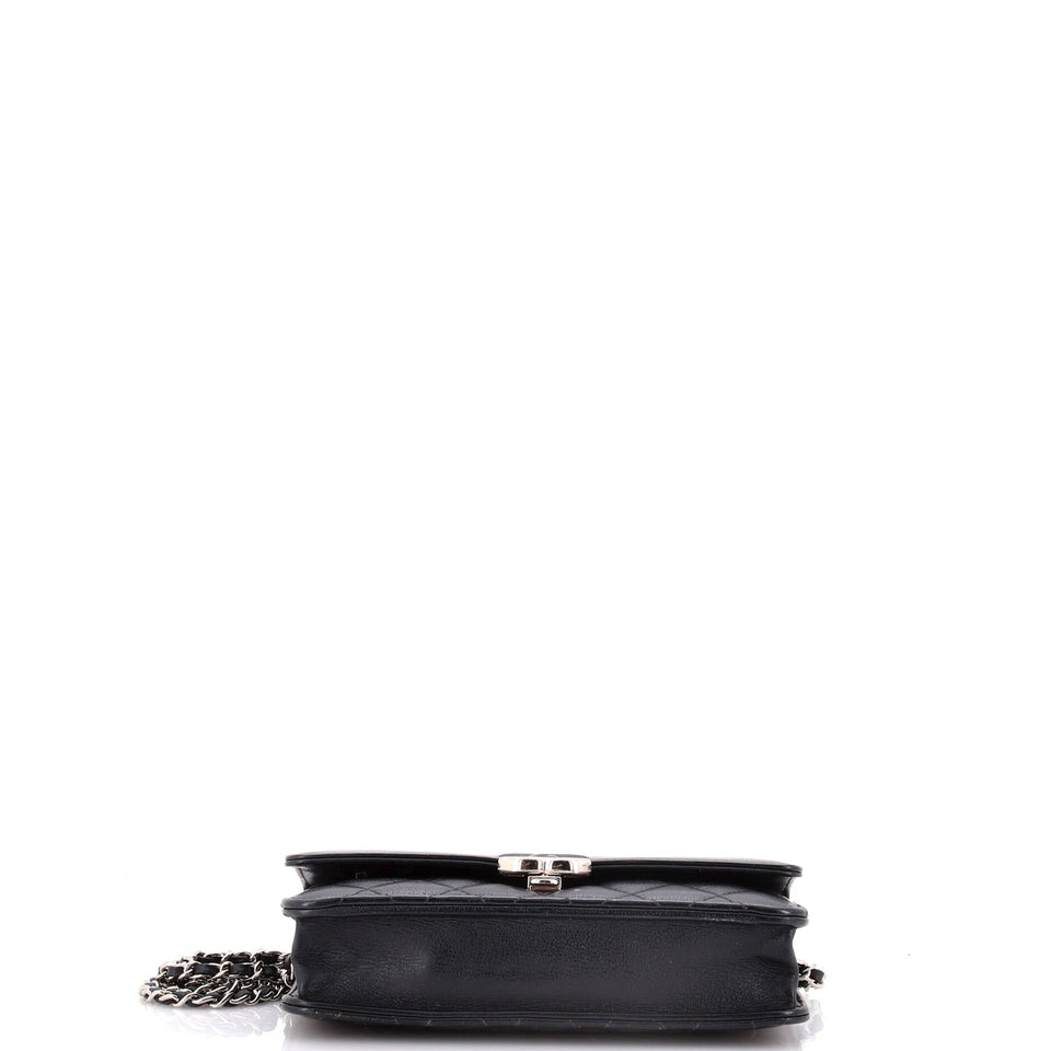 CC Box Wallet on Chain Quilted Calfskin