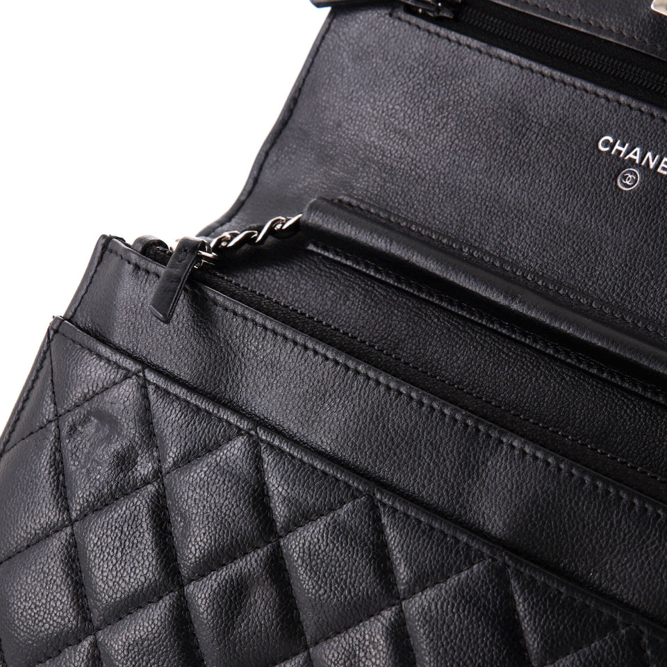 CC Box Wallet on Chain Quilted Calfskin