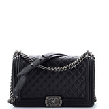 Boy Flap Bag Quilted Caviar New Medium