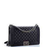 Boy Flap Bag Quilted Caviar New Medium