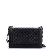 Boy Flap Bag Quilted Caviar New Medium