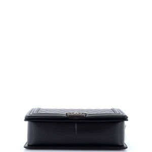 Boy Flap Bag Quilted Caviar New Medium