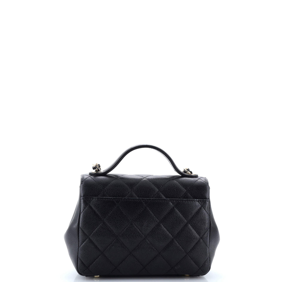 Business Affinity Flap Bag Quilted Caviar Small