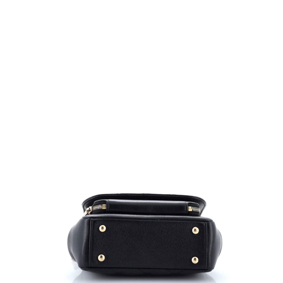 Business Affinity Flap Bag Quilted Caviar Small