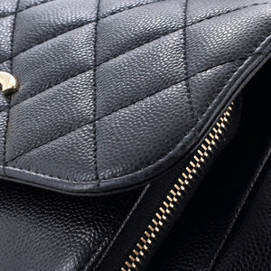 Business Affinity Flap Bag Quilted Caviar Small