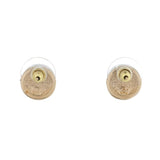 CC Round Stud Earrings Metals with Crystals and Faux Pearls
